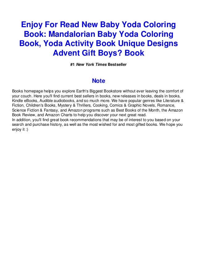 Download Pdf Download New Baby Yoda Coloring Book Mandalorian Baby Yoda
