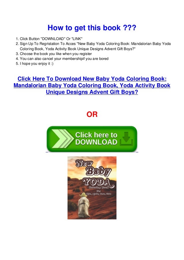 Download Pdf Download New Baby Yoda Coloring Book Mandalorian Baby Yoda
