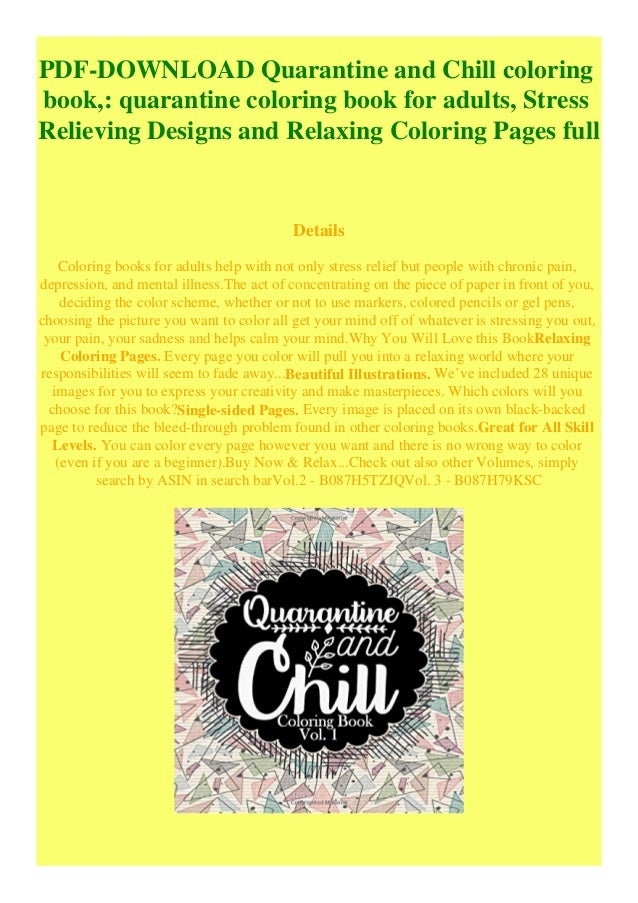 Download Pdf Download Quarantine And Chill Coloring Book Quarantine Coloring