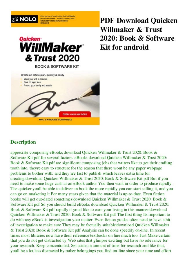 Quicken Willmaker Mac Download