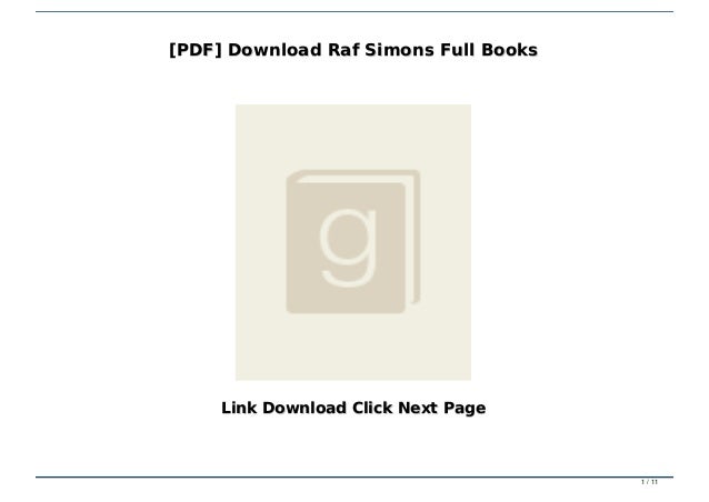 Pdf Download Raf Simons Full Books