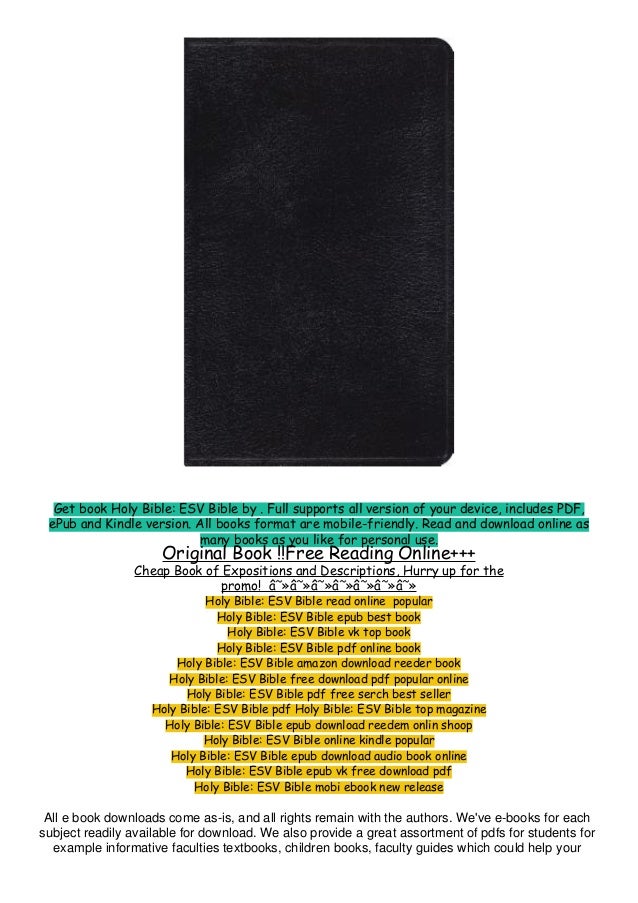 Pdf Download Read Holy Bible Esv Bible Online Book
