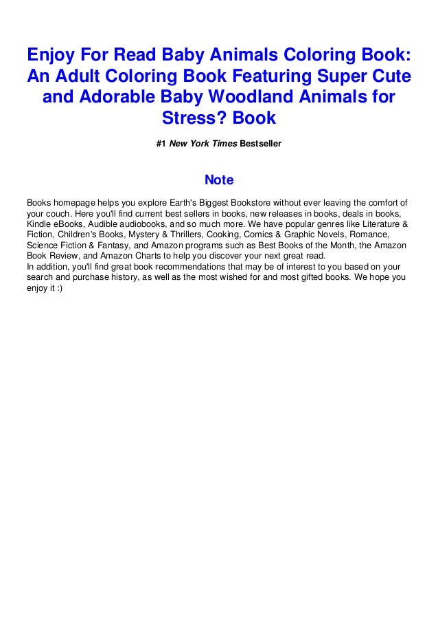 Download Pdf Download Read Online Baby Animals Coloring Book An Adult Colorin