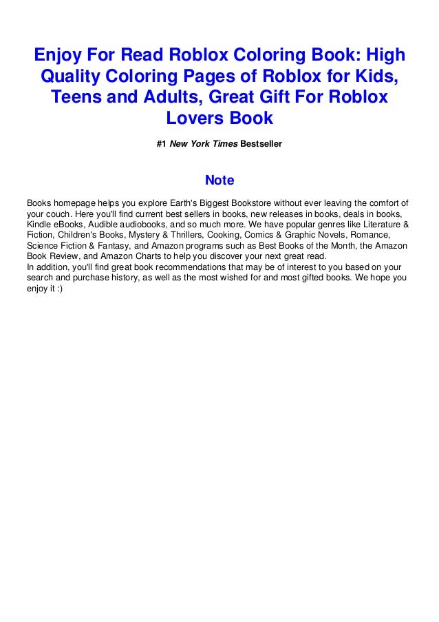 Download Pdf Download Roblox Coloring Book High Quality Coloring Pages Of