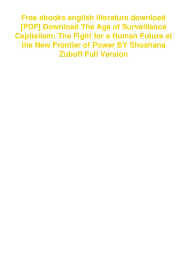 [PDF] Download The Age of Surveillance Capitalism: The Fight for a