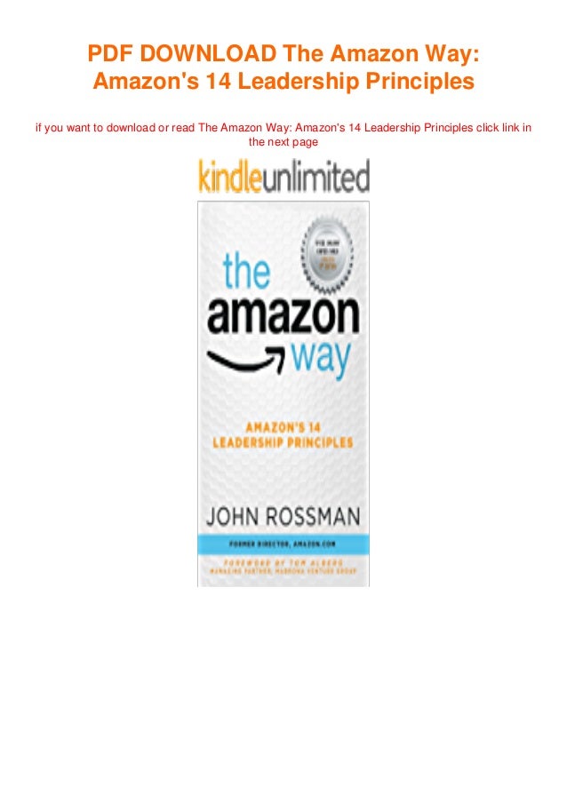 (^PDF)>Download The Amazon Way Amazon's 14 Leadership Principles By