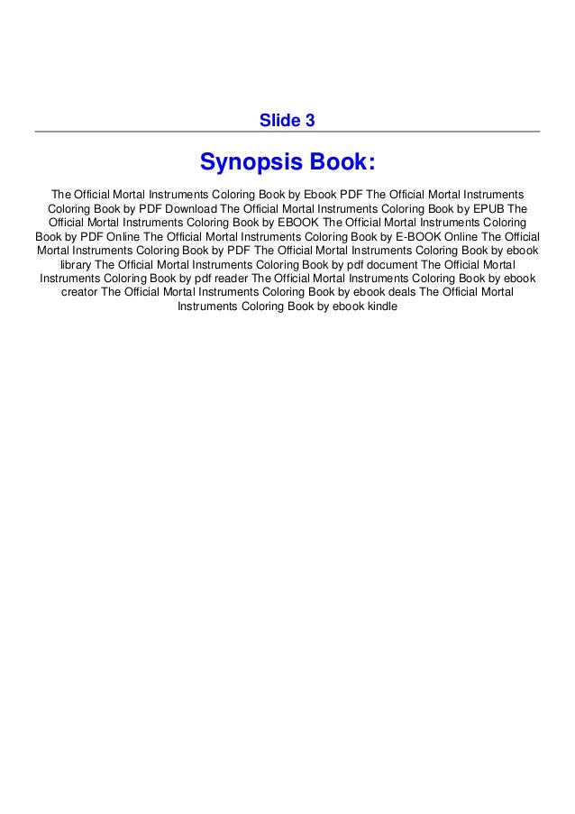 Download Pdf Download The Official Mortal Instruments Coloring Book Full Pag