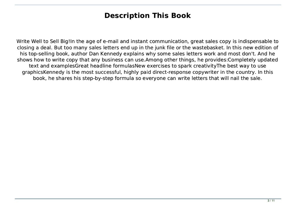  PDF Download The Ultimate Sales Letter Attract New Customers Boos 
