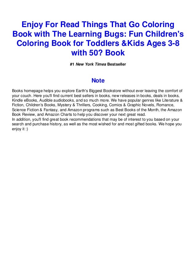 Download Pdf Download Things That Go Coloring Book With The Learning Bugs F