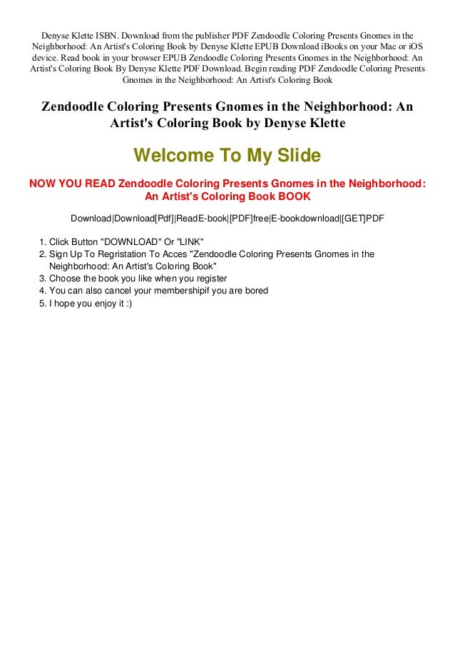Download Pdf Download Zendoodle Coloring Presents Gnomes In The Neighborhood