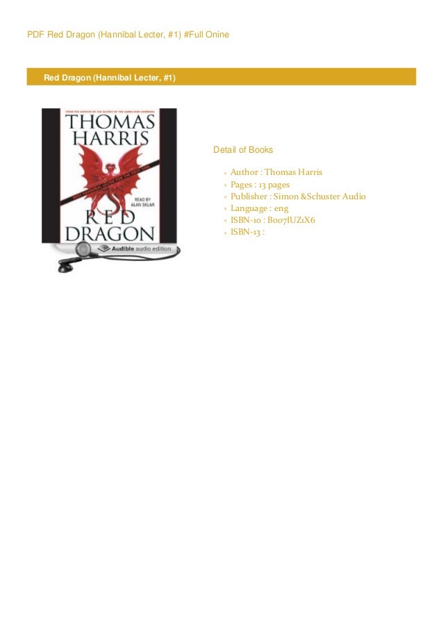 Download Red Dragon Hannibal Lecter 1 By Thomas Harris