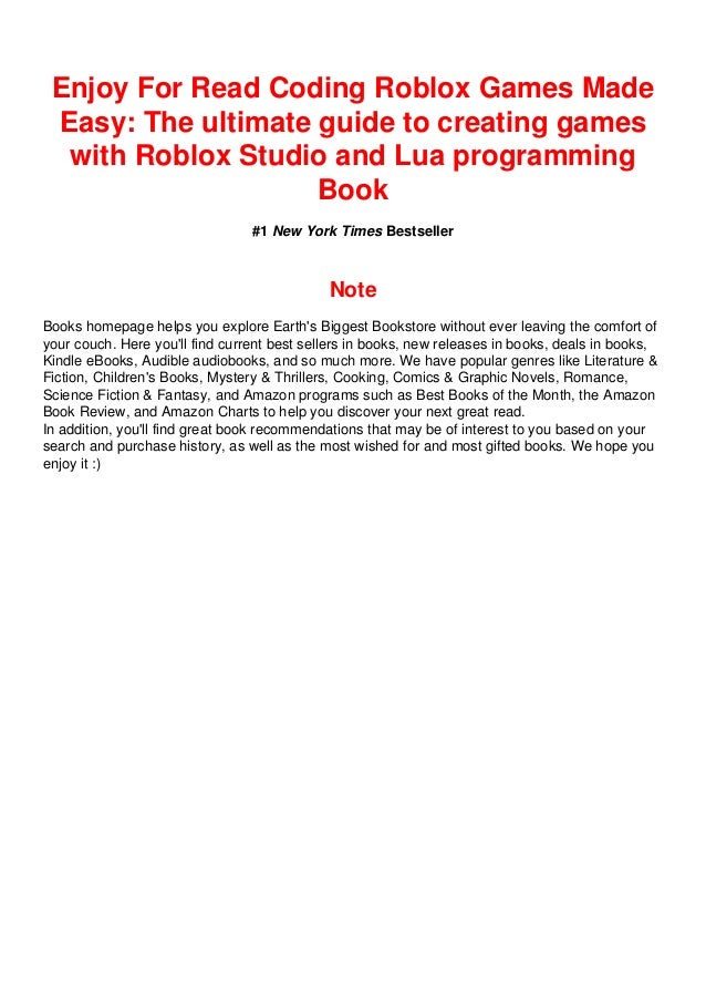 Pdf Downloads Coding Roblox Games Made Easy The Ultimate Guide To - roblox studio guide book