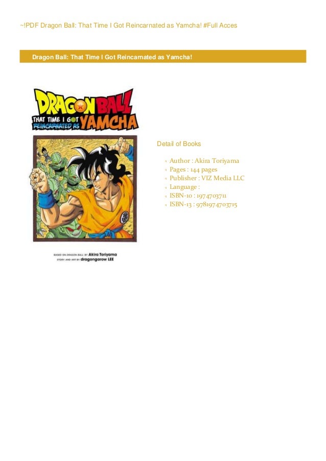 !PDF Dragon Ball That Time I Got Reincarnated as Yamcha! ^BOOK Akira