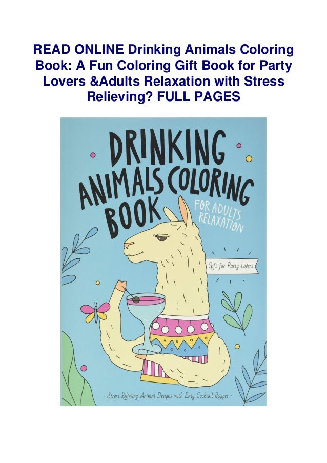 Pdf Drinking Animals Coloring Book A Fun Coloring Gift Book For Par