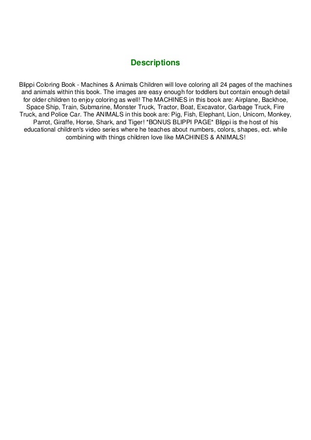Download Pdf Epub Blippi Coloring Book Animals Machines Fullacces