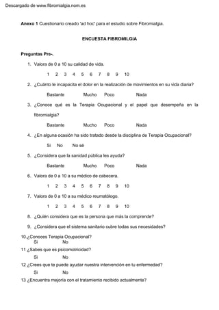 Fibromialgia: Test y Ejercicios.