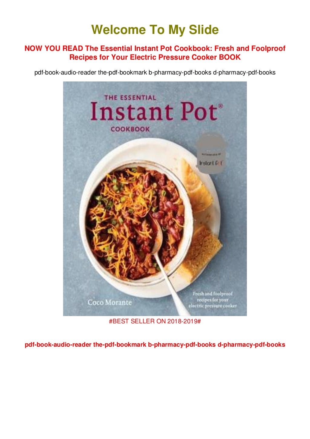 PDF File The Essential Instant Pot Cookbook Fresh and Foolproof