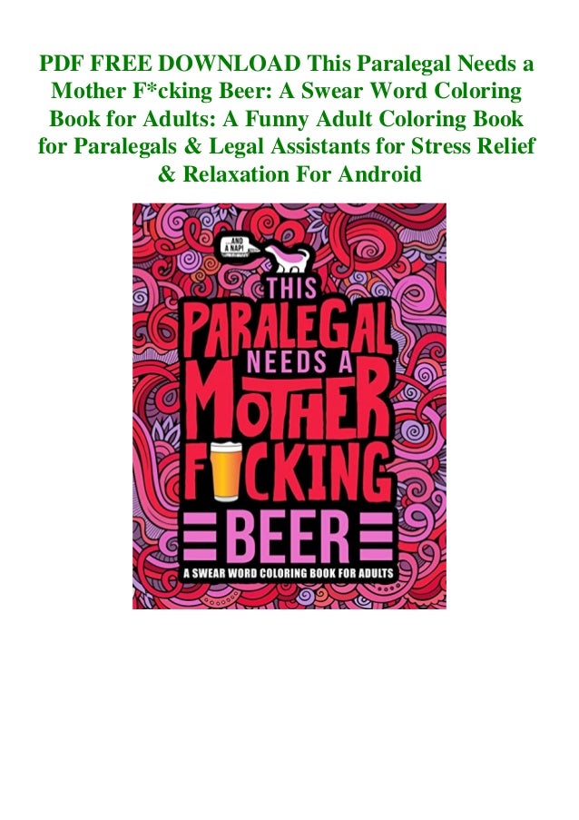 Download Pdf Free Download This Paralegal Needs A Mother Fcking Beer A Swear W