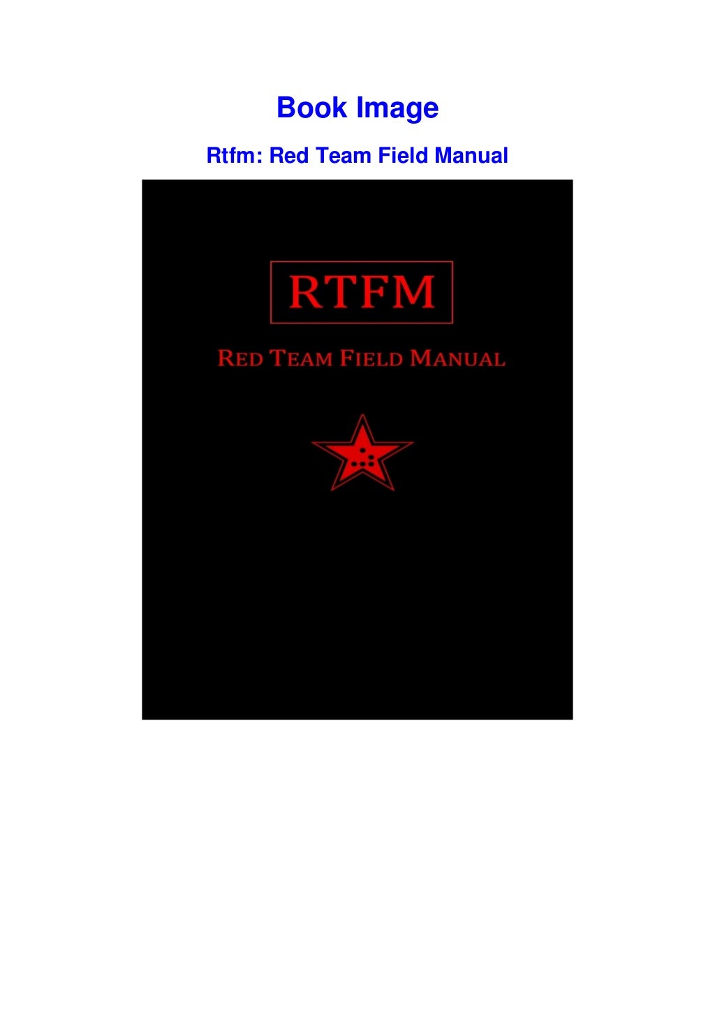 [PDF Gratuito] Rtfm Red Team Field Manual [R.A.R]