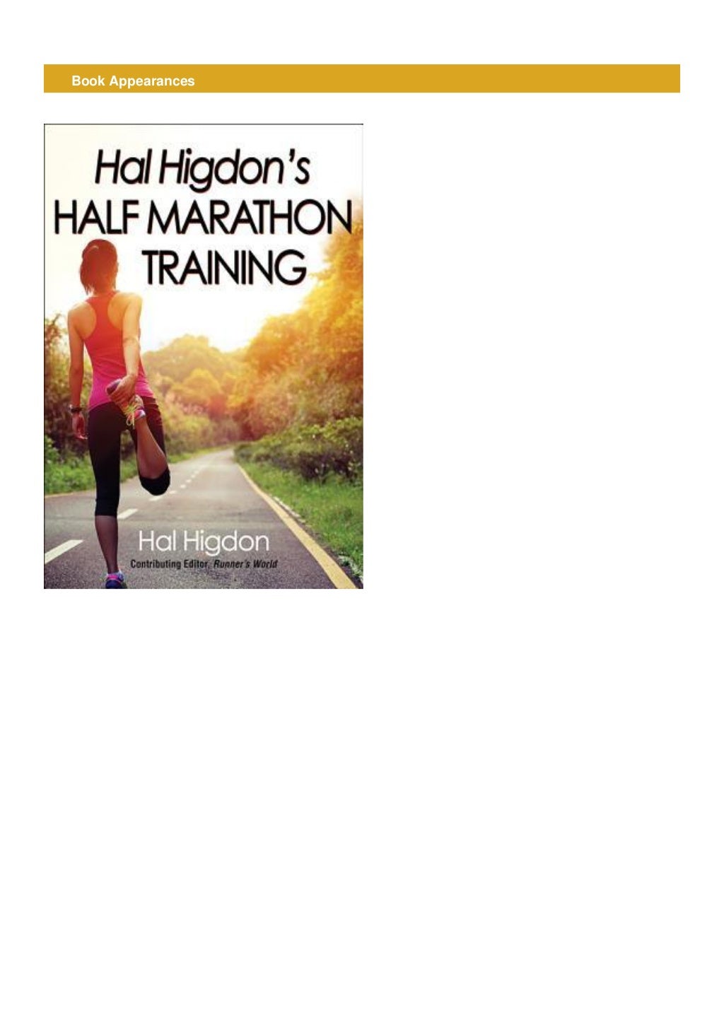 [PDF]Hal Higdon's Half Marathon TrainingbyHal HigdonFullONLINE
