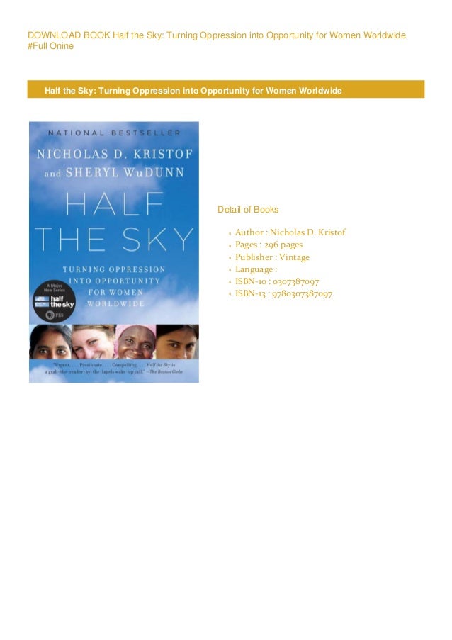 Pdf Half The Sky Turning Oppression Into Opportunity For Women Wor