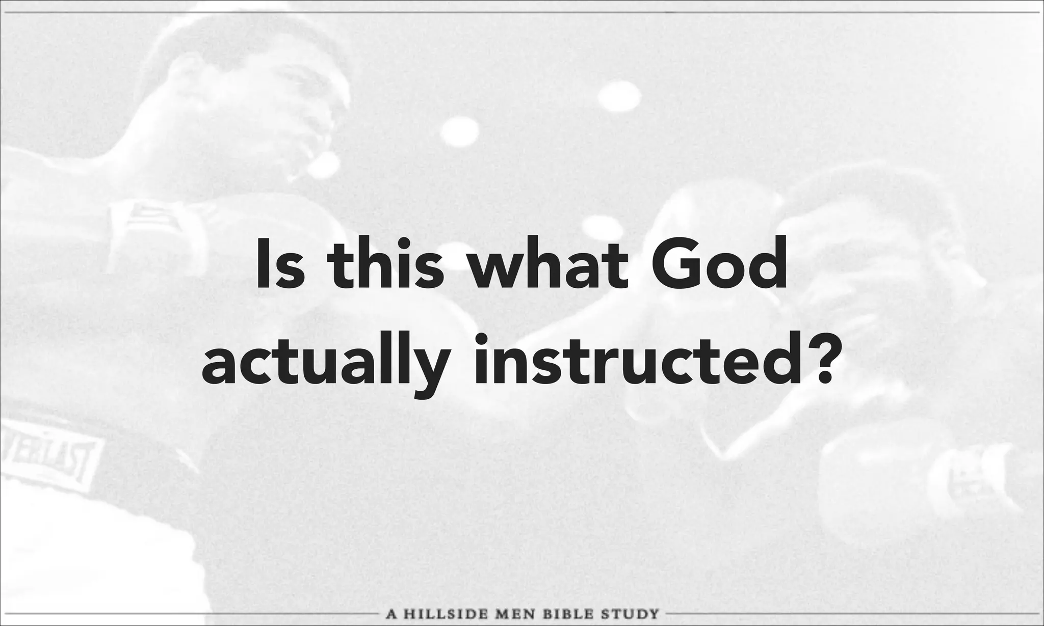 Is this what God
actually instructed?

 