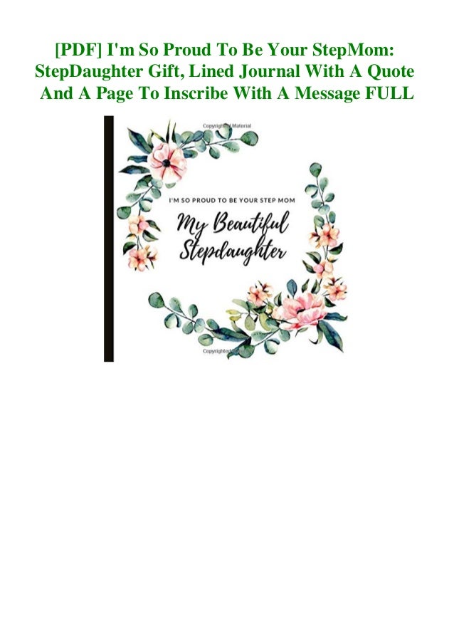 Pdf I M So Proud To Be Your Stepmom Stepdaughter Gift Lined Journ