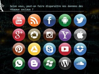 Selon vous, peut-on faire disparaître nos données des
réseaux sociaux ?
 