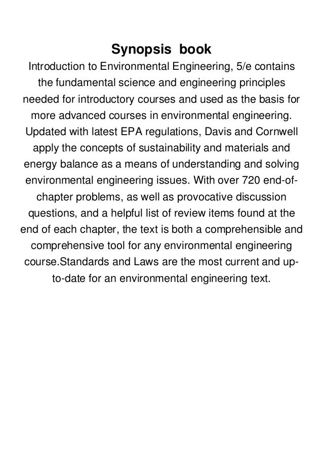 PDF Introduction to Environmental Engineering by Mackenzie L. Davis P…
