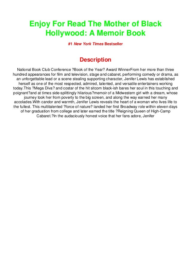 Pdf Kindle Download The Mother Of Black Hollywood A Memoir