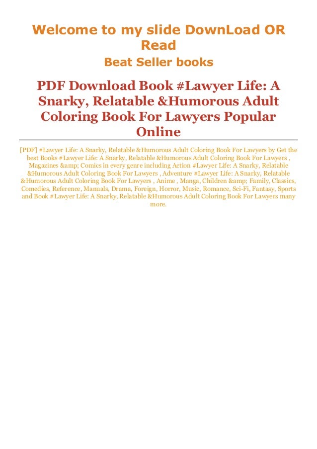 Download Pdf Lawyer Life A Snarky Relatable Humorous Adult Coloring B