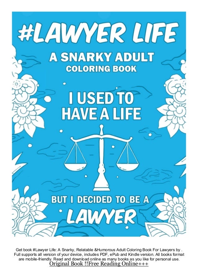 Download Pdf Lawyer Life A Snarky Relatable Humorous Adult Coloring B