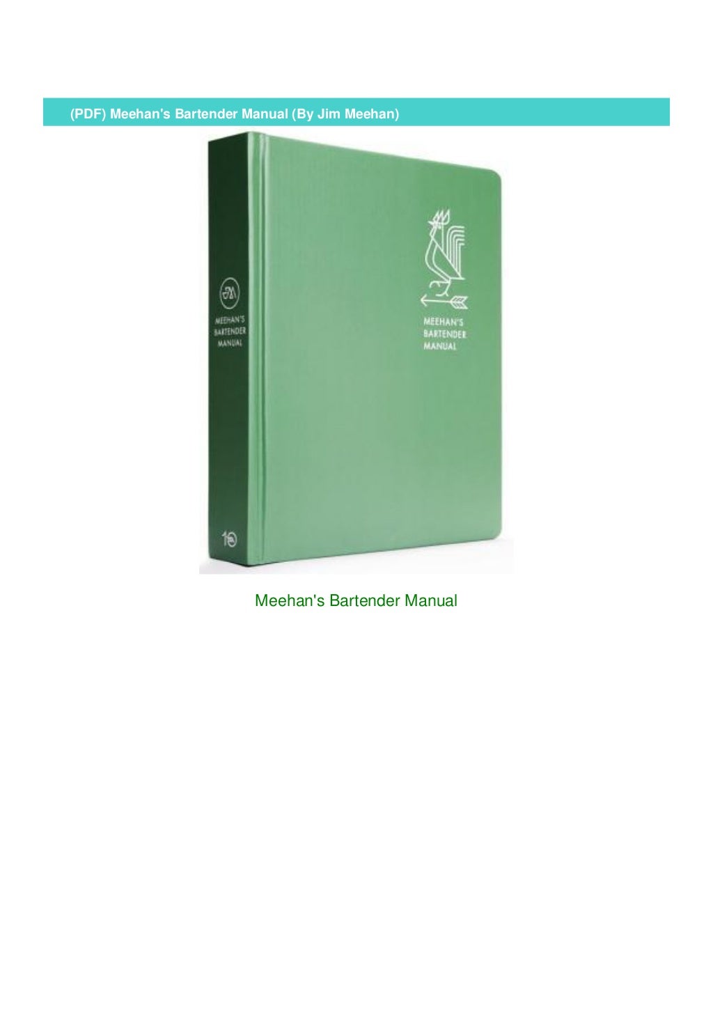 (PDF) Meehan's Bartender Manual (By Jim Meehan)