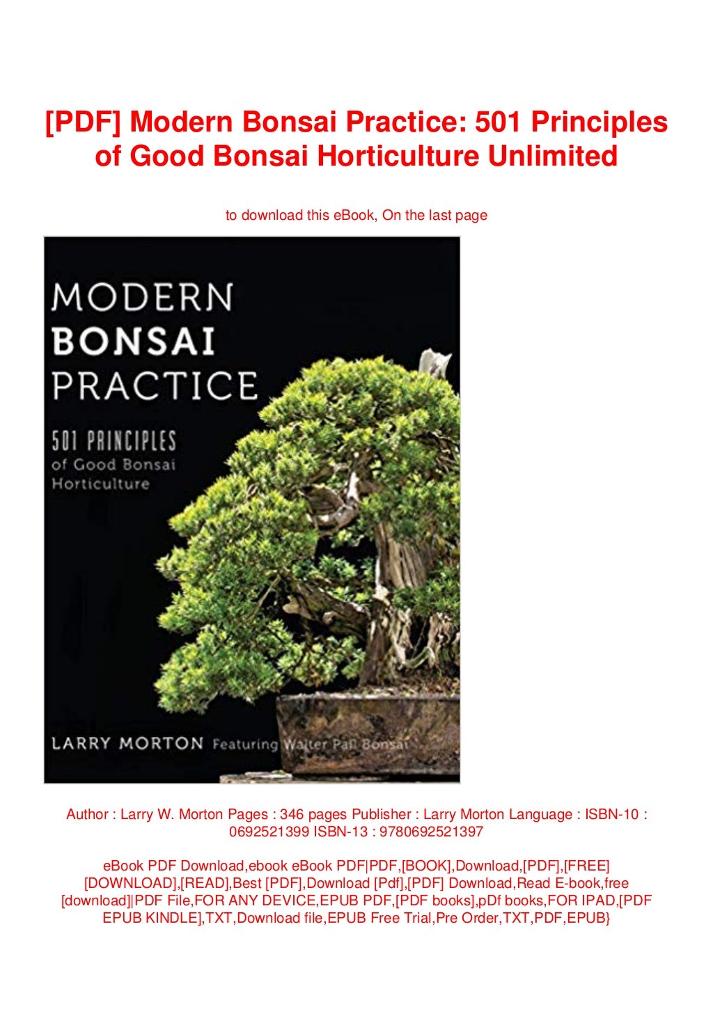 [PDF] Modern Bonsai Practice 501 Principles of Good Bonsai