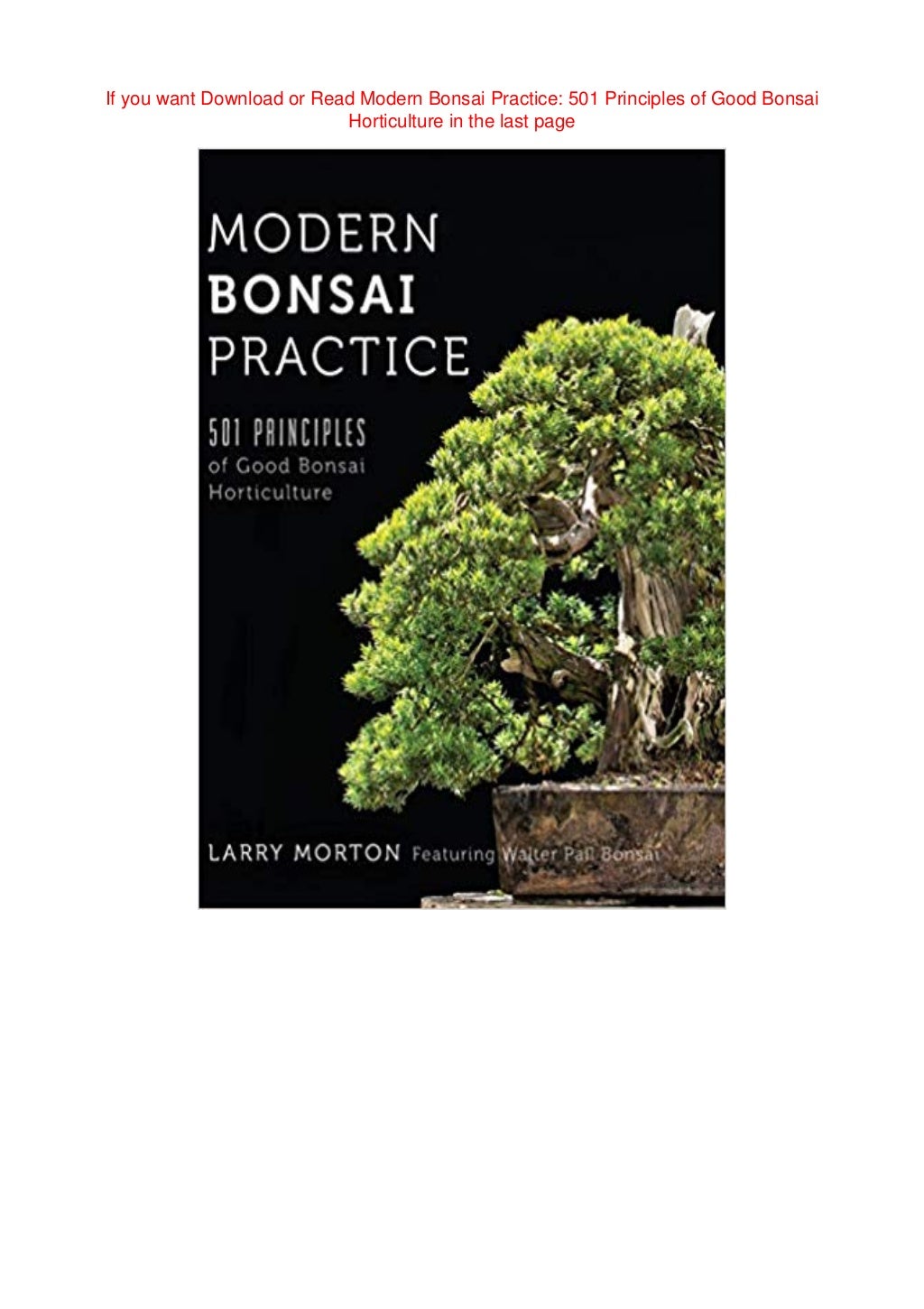 [PDF] Modern Bonsai Practice 501 Principles of Good Bonsai