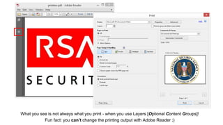 What you see is not always what you print - when you use Layers [Optional Content Groups]!
Fun fact: you can’t change the printing output with Adobe Reader ;)
 