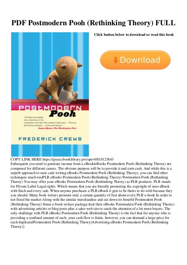 PDF Postmodern Pooh Rethinking Theory FULL