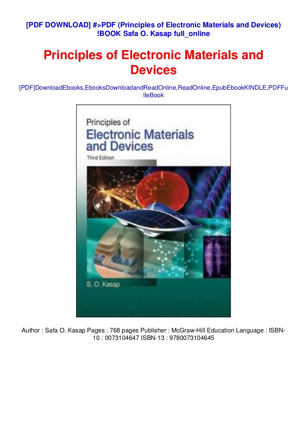 >PDF (Principles of Electronic Materials and Devices) !BOOK Safa O. Kasap