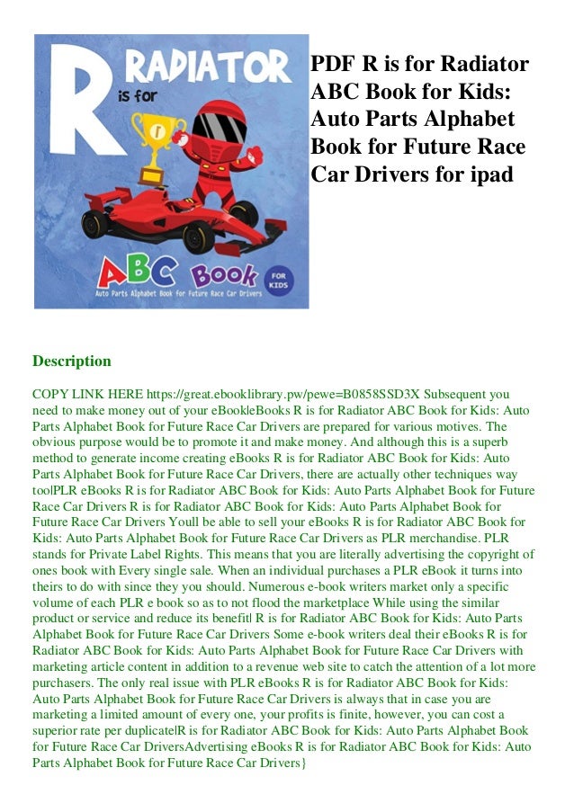 Pdf R Is For Radiator Abc Book For Kids Auto Parts Alphabet Book For