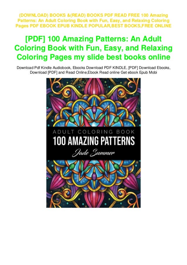 Pdf Read Free 100 Amazing Patterns An Adult Coloring Book With Fun