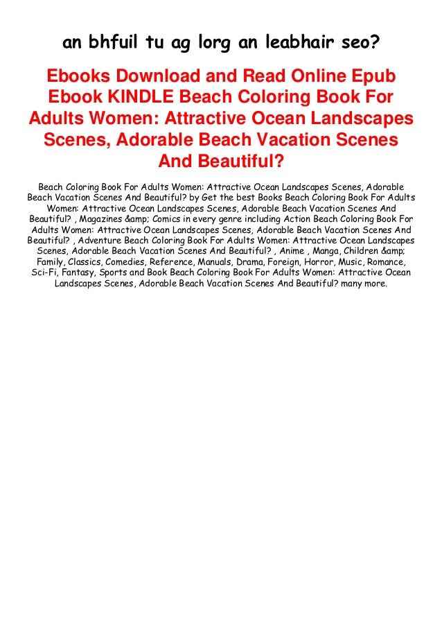 Download Pdf Read Free Beach Coloring Book For Adults Women Attractive Ocean