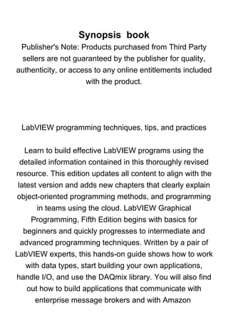 PDF READ FREE LabVIEW Graphical Programming, Fifth Edition ^DOWNLOAD E ...