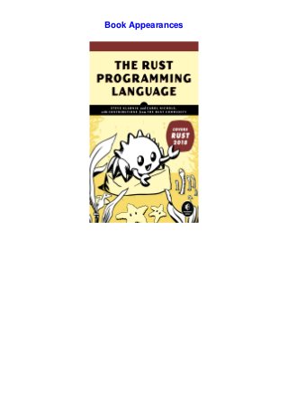 the rust programming language (covers rust 2018) pdf