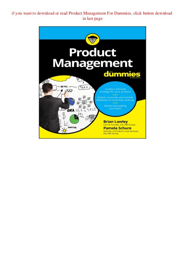 product management for dummies pdf download