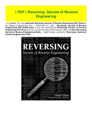 Advantages And Disadvantages Of Reverse Engineering Pdf – CPOYU