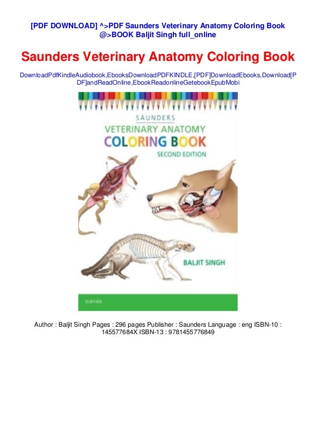 ^>PDF Saunders Veterinary Anatomy Coloring Book @>BOOK Baljit Singh