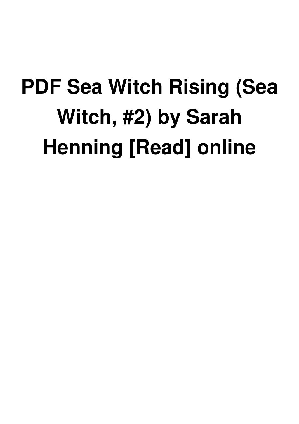 sea witch by sarah henning
