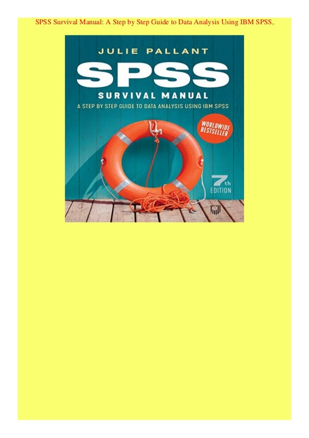 Pdf Spss Survival Manual A Step Step Guide To Data Analysis Usin