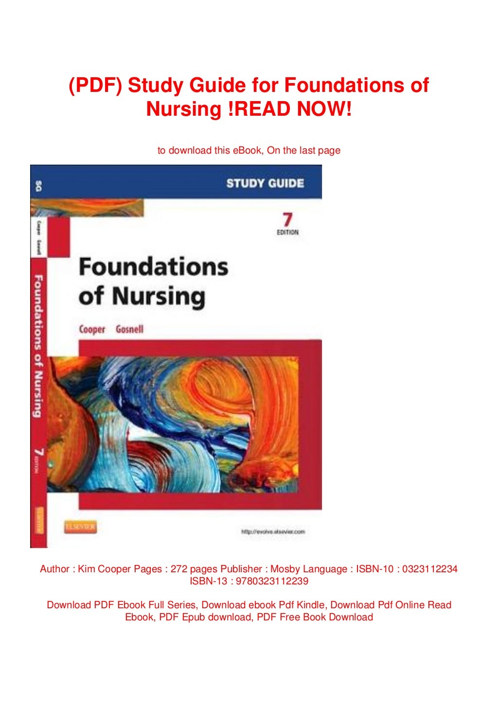 (PDF) Study Guide for Foundations of Nursing !READ NOW!