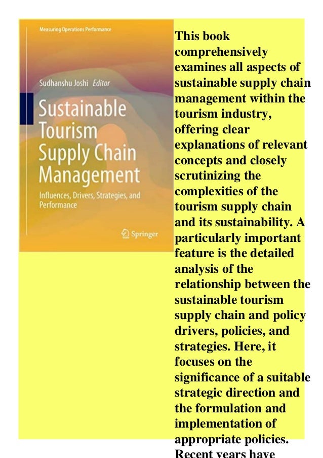 sustainable tourism supply chain management pdf